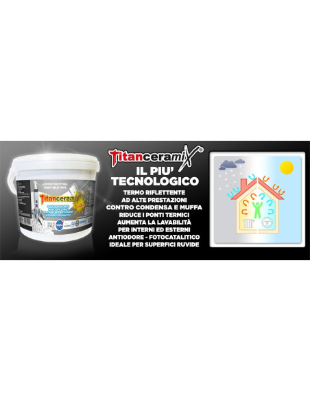 TitanceramiX – Additivo Termoriflettente contro formazione della muffa TitanceramiX – Additivo Termoriflettente contro formazione della muffa