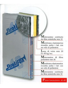 Stratifon 40 per soffitto – Pannello isolante acustico cm. 100 x 60