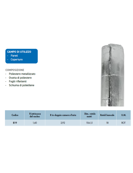 Air-bur Termic 19 - Isolante Termo-Acustico riflettente Air-bur Termic 19 - Isolante Termo-Acustico riflettente